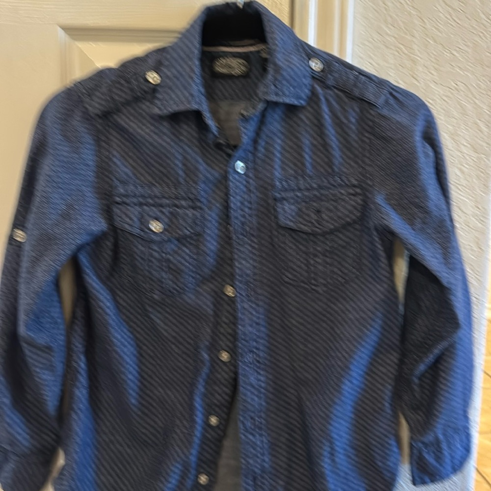 Boys first wave button down shirt
